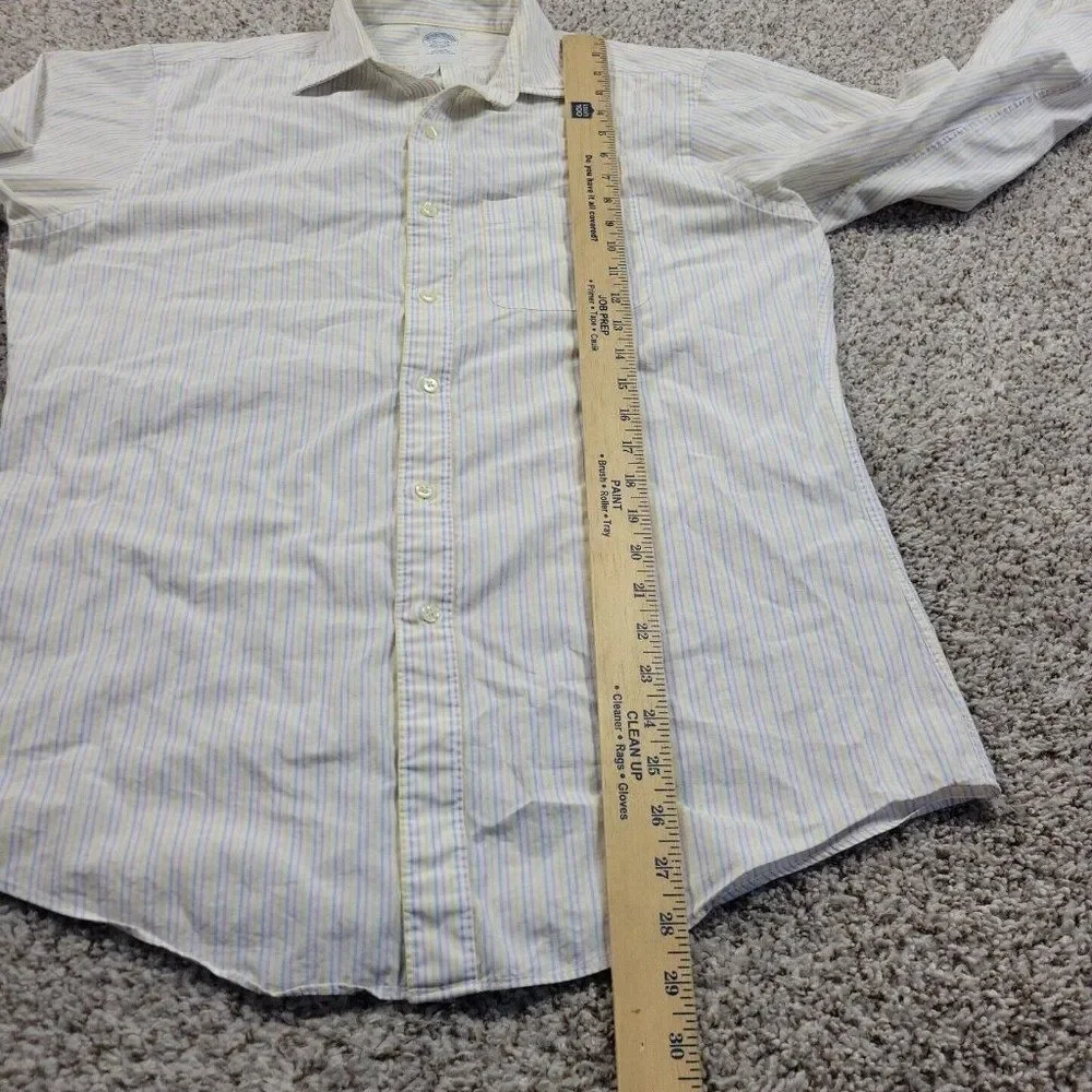 Brooks Brothers Shirt Mens 15.5 33 Slim Multicolor Button Up Long Sleeve Striped